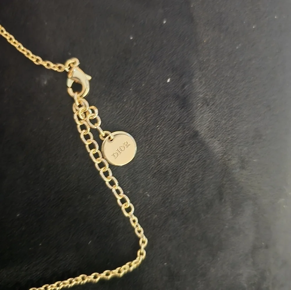 18kgp Dior Gold Necklace with Red Pendant